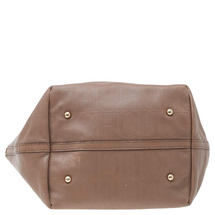 مملوكة مسبقًا Carolina Herrera Beige Monogram Leather Matryoshka Tote