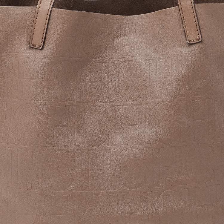 مملوكة مسبقًا Carolina Herrera Beige Monogram Leather Matryoshka Tote