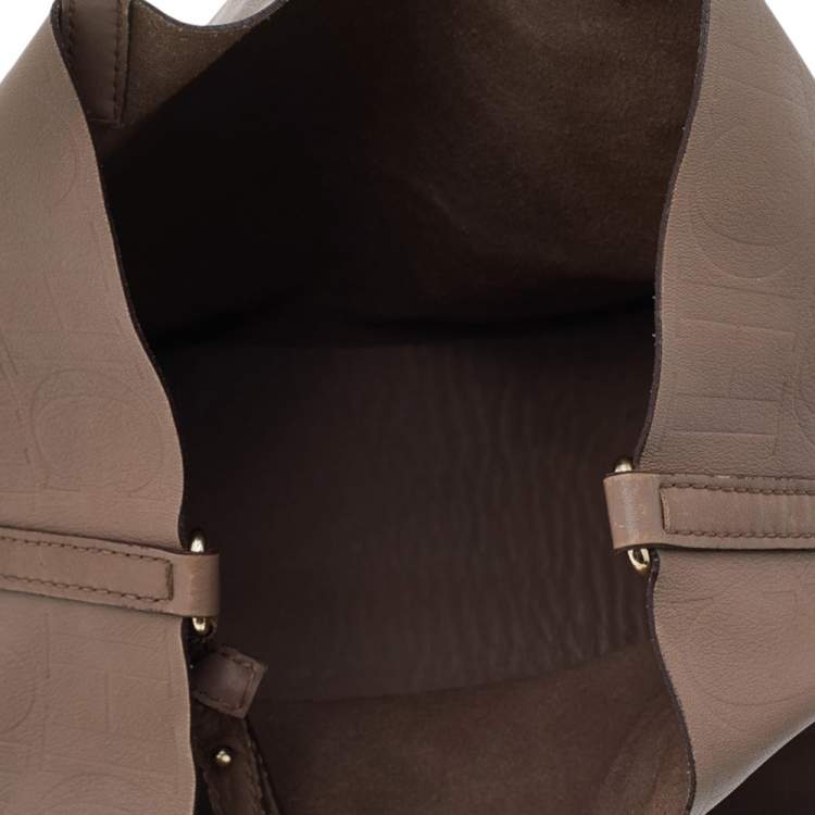 مملوكة مسبقًا Carolina Herrera Beige Monogram Leather Matryoshka Tote