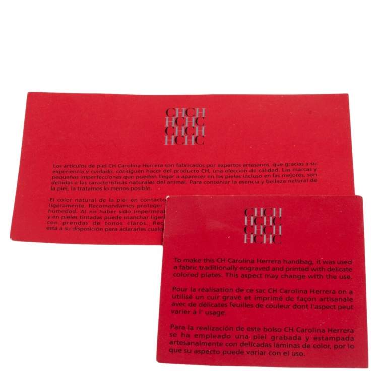 Pre Owned Carolina Herrera Red/Burgundy Monogram Leather Chain Tote