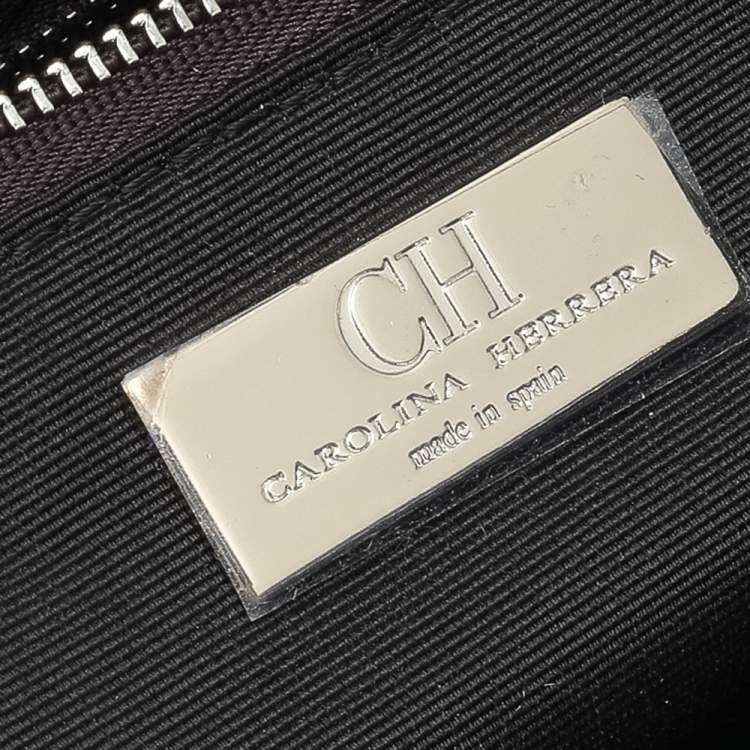 Pre Owned Carolina Herrera Blue Leather Tote 