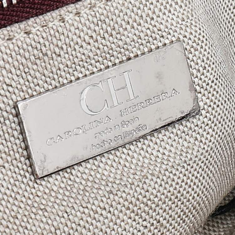 مملوكة مسبقًا CH Carolina Herrera Red Chevron Leather Bimba Chain Flap Shoulder Bag