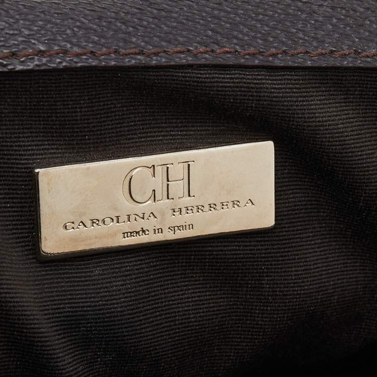 Pre Owned Carolina Herrera Multicolor Monogram Canvas And Leather Envelope Crossbody Bag
