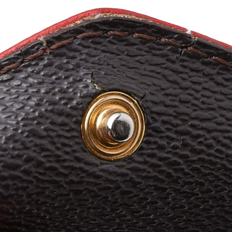 Pre Owned Carolina Herrera Multicolor Monogram Canvas And Leather Envelope Crossbody Bag