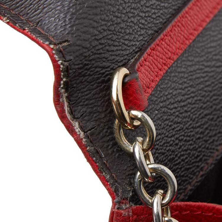 Pre Owned Carolina Herrera Multicolor Monogram Canvas And Leather Envelope Crossbody Bag