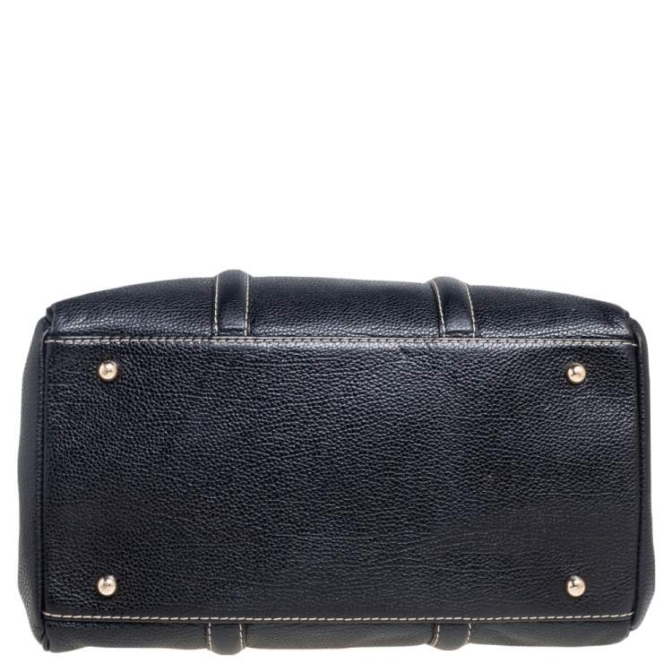 Pre Owned Carolina Herrera Black Leather Medium Matteo Tote