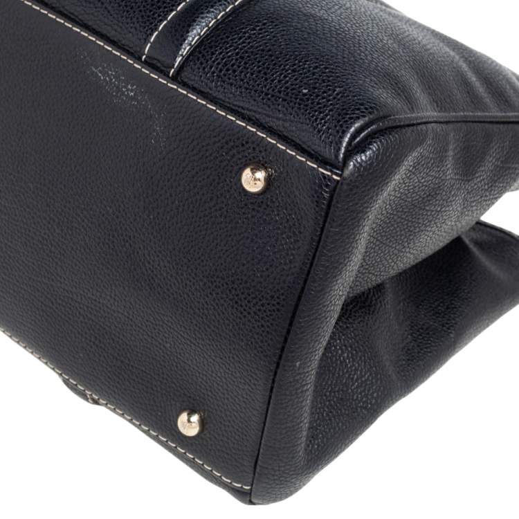 Pre Owned Carolina Herrera Black Leather Medium Matteo Tote