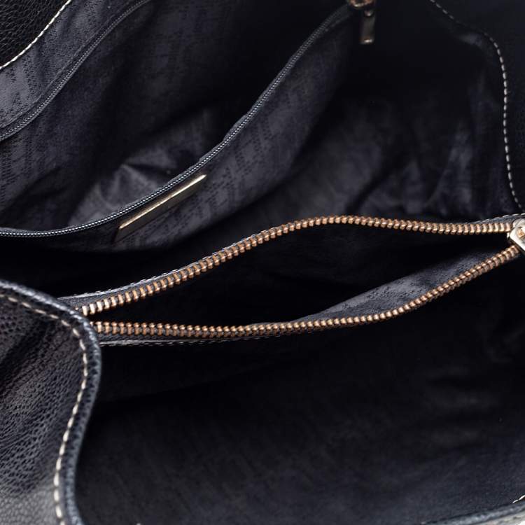 Pre Owned Carolina Herrera Black Leather Medium Matteo Tote