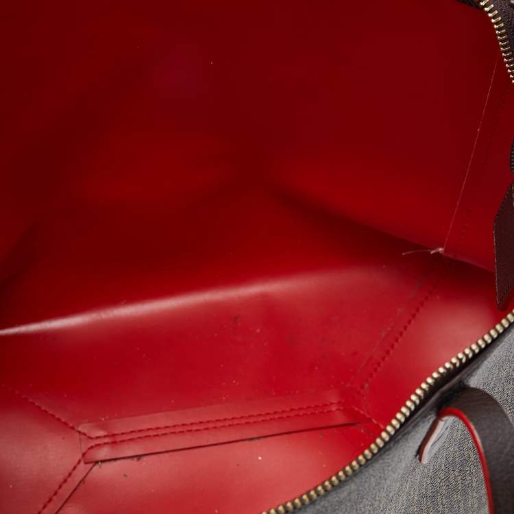 Pre Owned Carolina Herrera Dark Brown Monogram Leather Shopper Tote