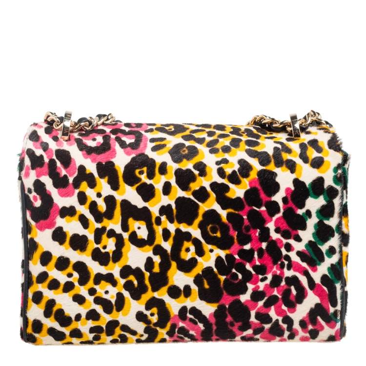 Pre Owned Carolina Herrera Multicolor Calf Hair Tassel Shoulder Bag