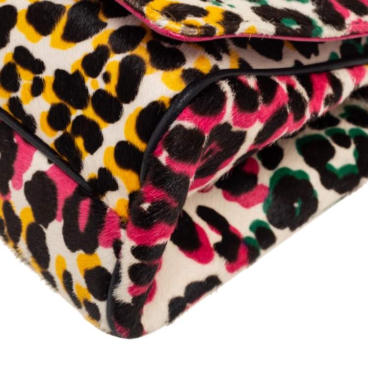 Pre Owned Carolina Herrera Multicolor Calf Hair Tassel Shoulder Bag