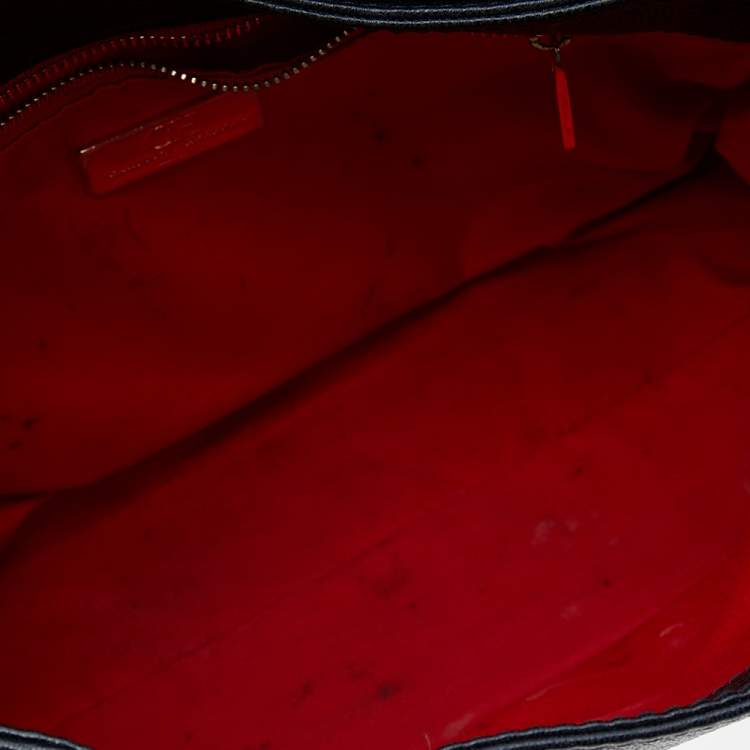 Pre Owned Carolina Herrera Black Leather Chain Flap Shoulder Bag