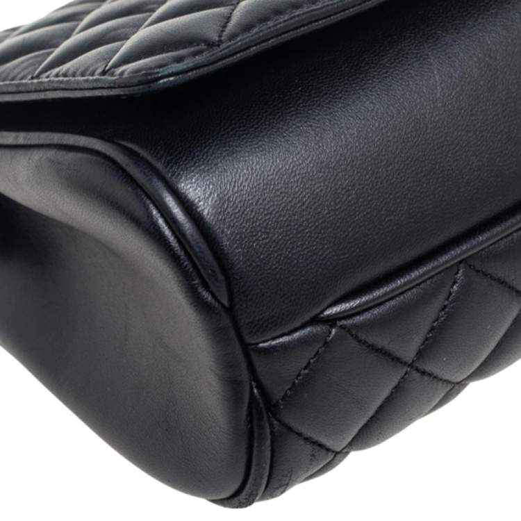 Pre Owned Carolina Herrera Black Quilted Leather Tassel Chain Shoulder Bag