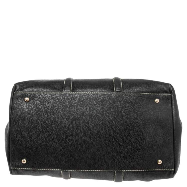 Pre Owned Carolina Herrera Black Leather Large Matteo Tote
