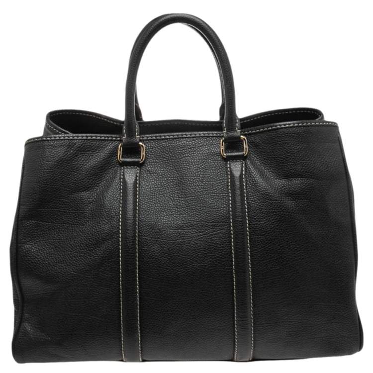 Pre Owned Carolina Herrera Black Leather Large Matteo Tote