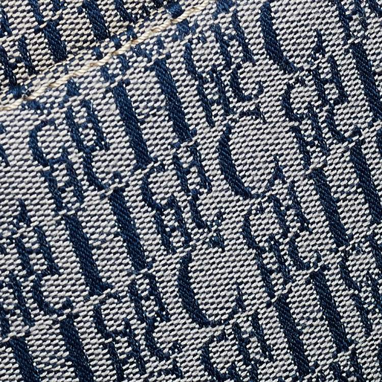 Pre Owned Carolina Herrera Blue Monogram Leather Large Andy Boston Bag