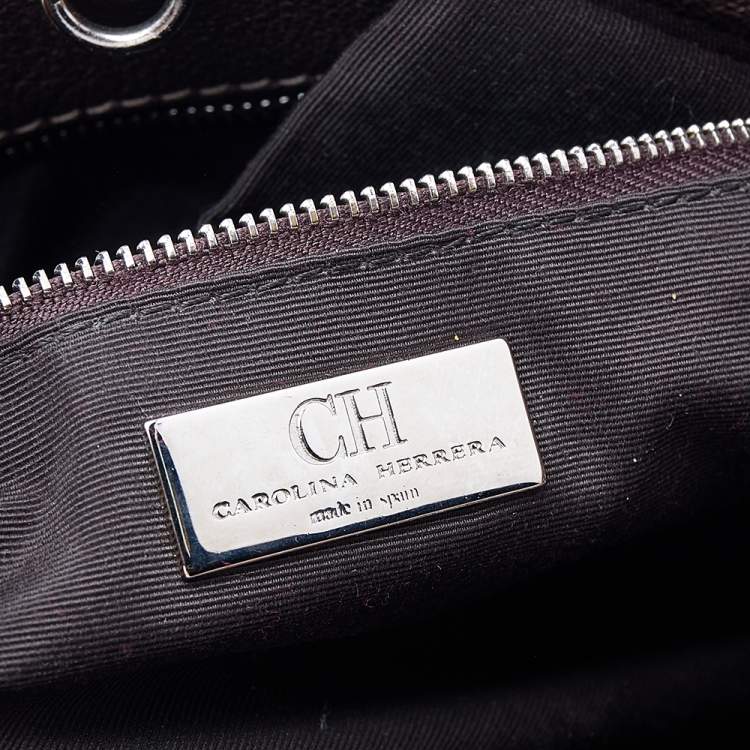 Pre Owned Carolina Herrera Metallic Rose Gold Micro Quilted Leather Chain Tote