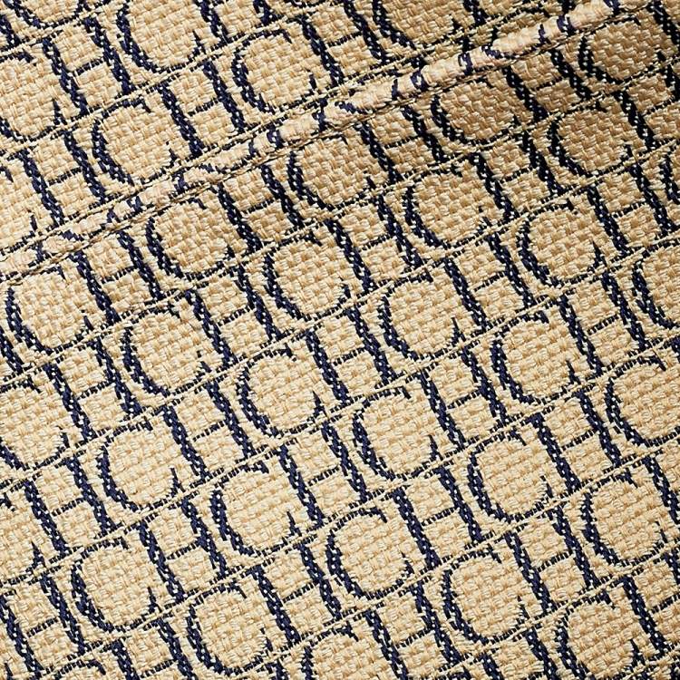 Pre Owned Carolina Herrera Purple Monogram Embossed Leather Andy Tote