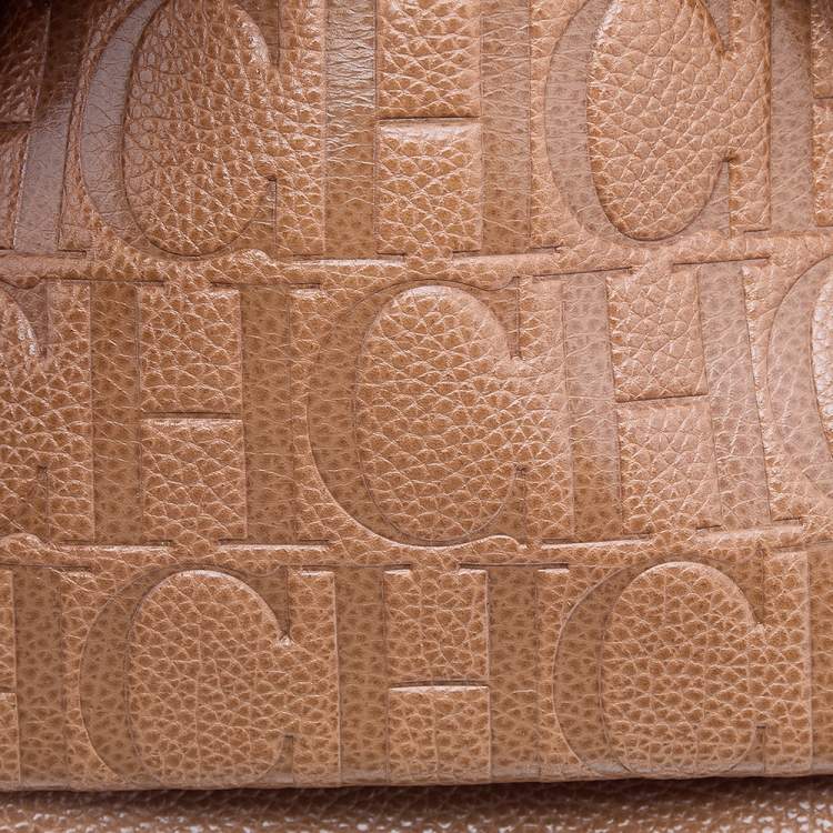 Pre Owned Carolina Herrera Brown Leather Minuetto Top Handle Bag