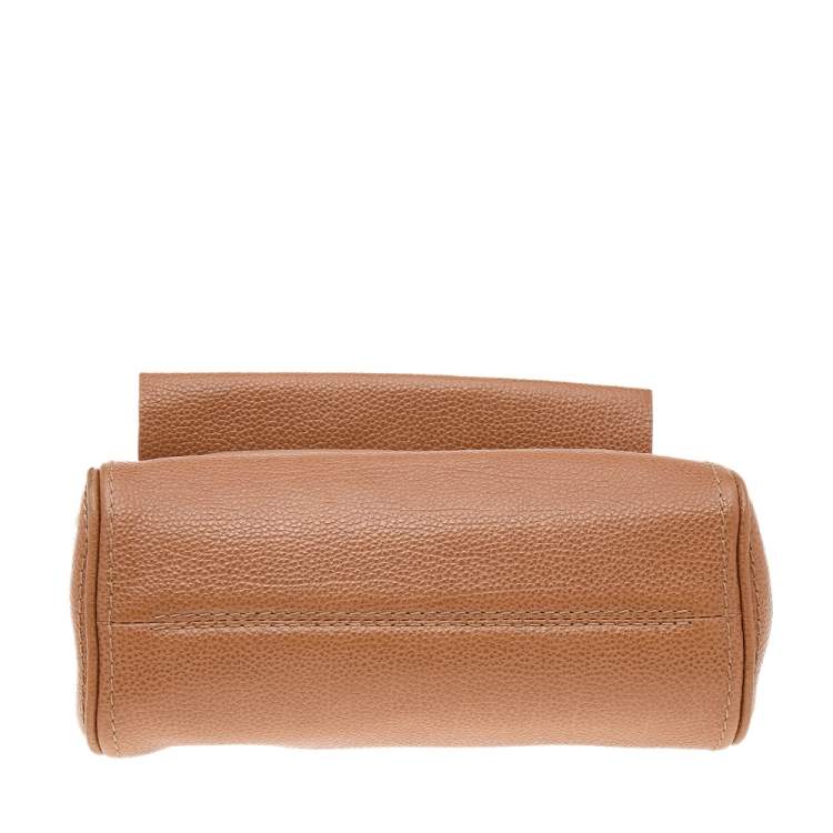 Pre Owned Carolina Herrera Brown Leather Minuetto Top Handle Bag