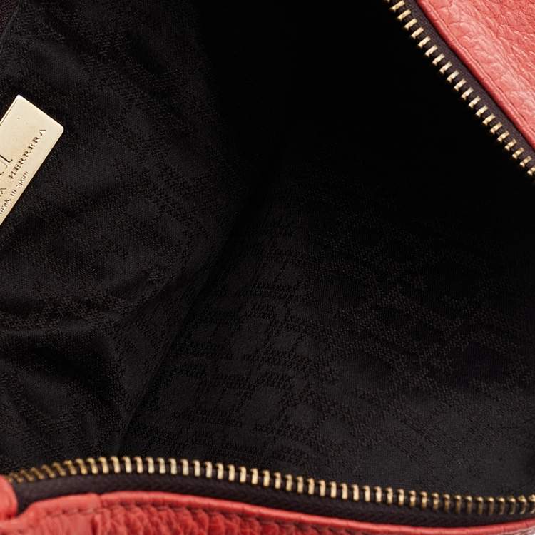 Pre Owned Carolina Herrera Orange Leather Chain Hobo