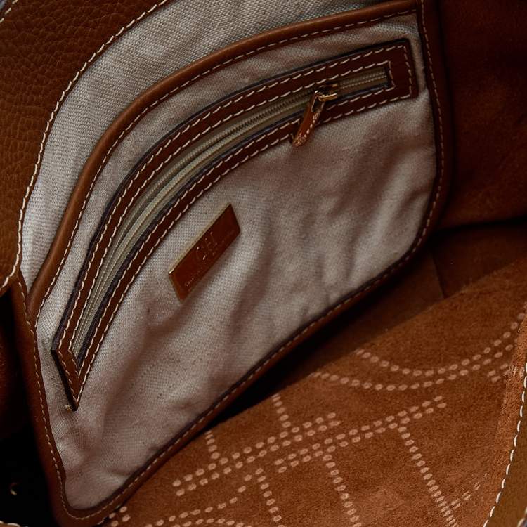 Pre Owned Carolina Herrera Brown Leather Hobo