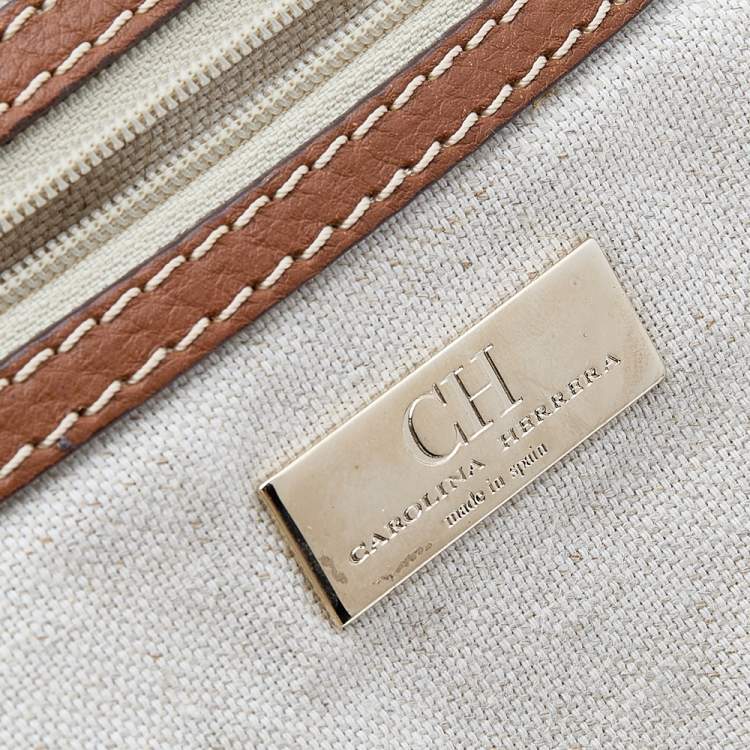 Pre Owned Carolina Herrera Brown Leather Hobo