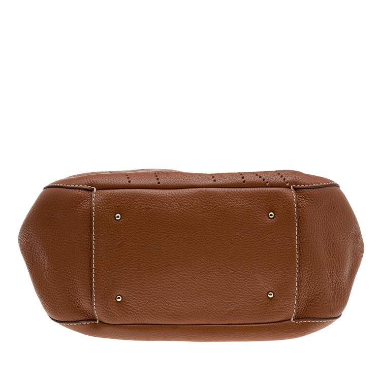 Pre Owned Carolina Herrera Brown Leather Hobo