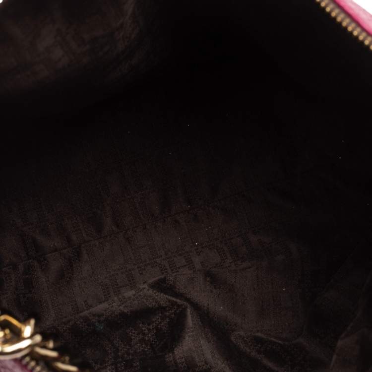 Pre Owned Carolina Herrera Pink Leather Zip Hobo