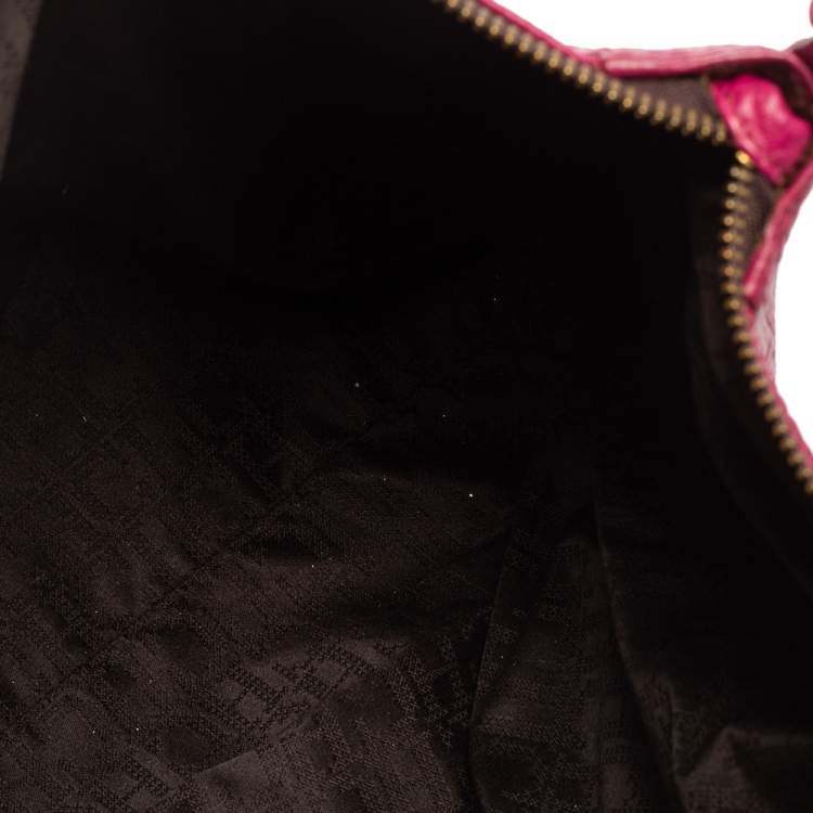 Pre Owned Carolina Herrera Pink Leather Zip Hobo