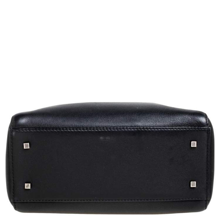 Pre Owned Carolina Herrera Black Leather Charm Tote