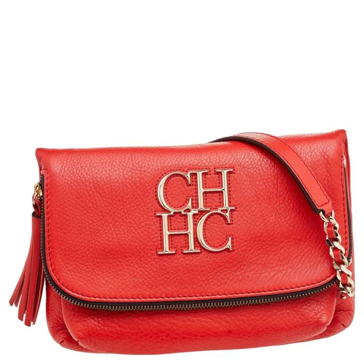 Carolina Herrera Orange Leather Shoulder Bag Carolina Herrera | The ...