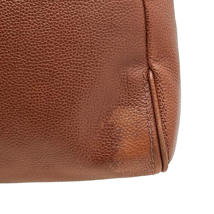 Pre Owned Carolina Herrera Brown Leather Minuetto Top Handle Bag