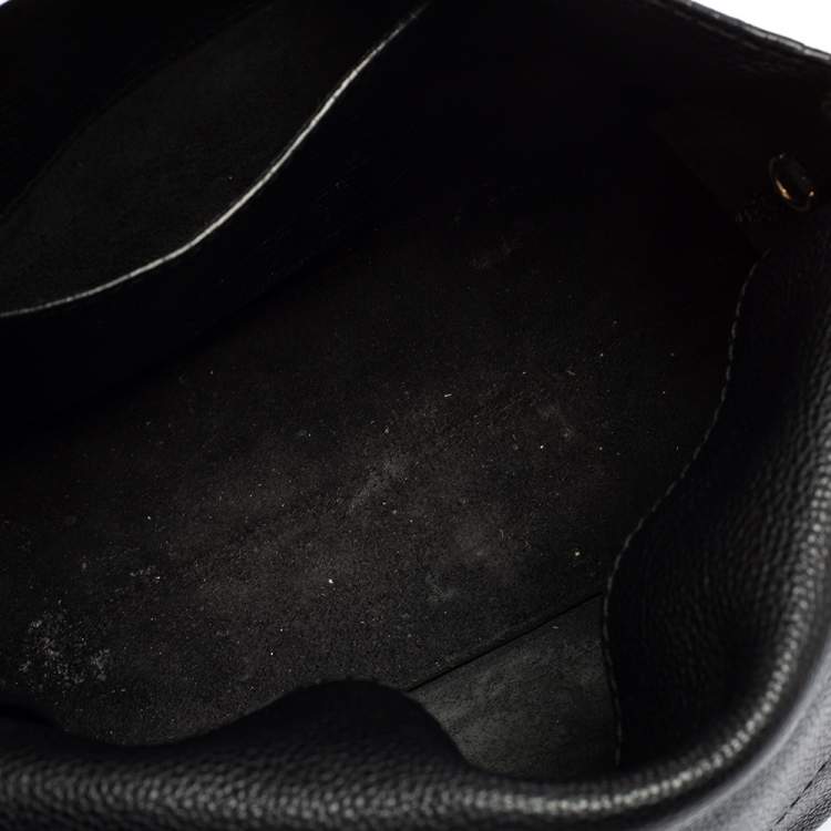 Pre Owned Carolina Herrera Black Leather Minuetto Flap Top Handle Bag