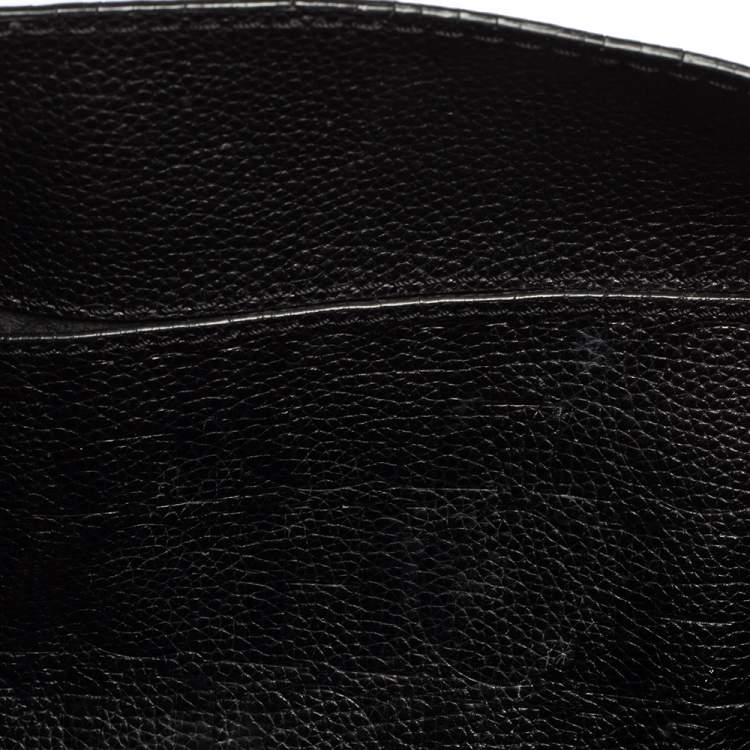 Pre Owned Carolina Herrera Black Leather Minuetto Flap Top Handle Bag