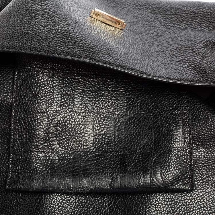 Pre Owned Carolina Herrera Black Leather Minuetto Flap Top Handle Bag