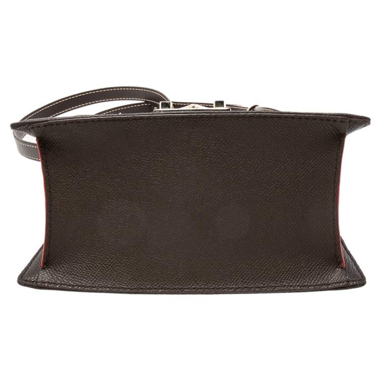 Pre Owned Carolina Herrera Brown Monogram Coated Canvas and Leather Top Handle Bag