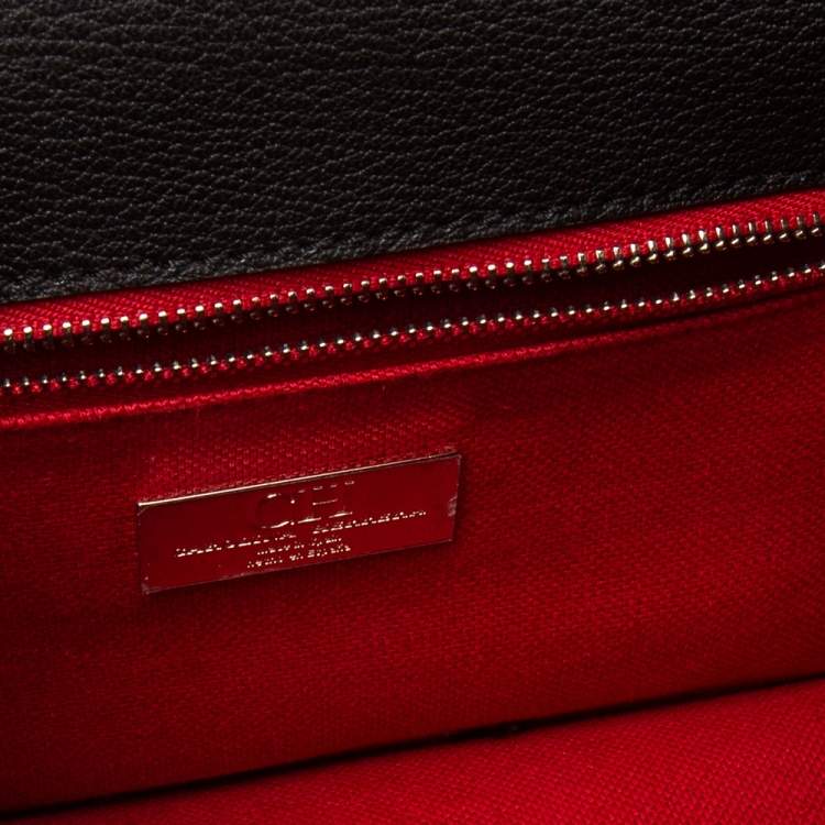 Pre Owned Carolina Herrera Brown Monogram Coated Canvas and Leather Top Handle Bag