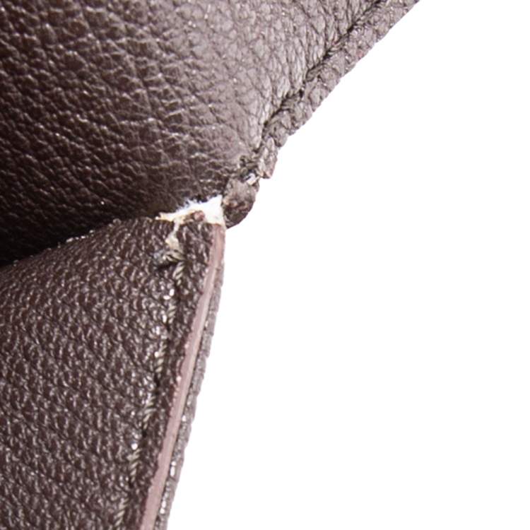 Pre Owned Carolina Herrera Brown Monogram Coated Canvas and Leather Top Handle Bag