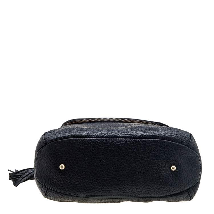 Pre Owned CH Carolina Herrera Black Leather Tassel Shoulder Bag