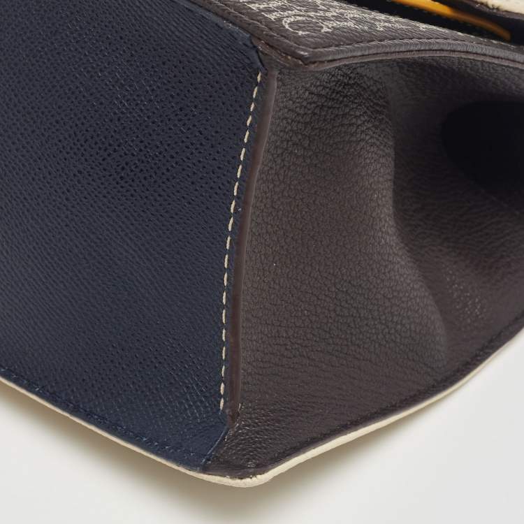 Pre Owned CH Carolina Herrera Multicolor Monogram Coated Canvas and Leather Top Handle Bag