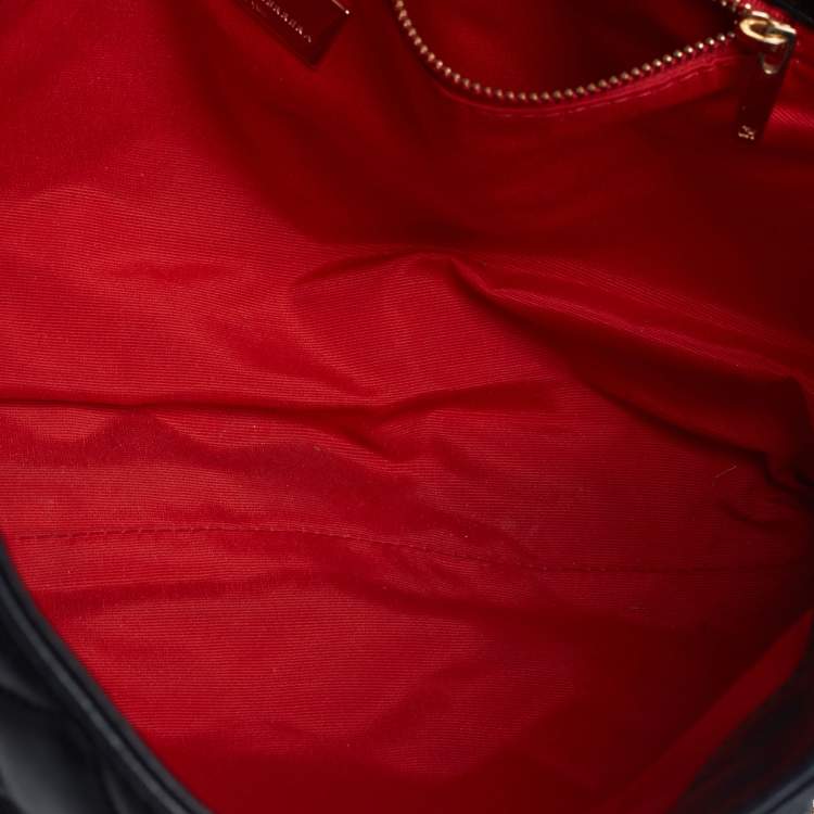 Pre Owned Carolina Herrera Black Quilted Leather Flap Chain Shoulder Bag