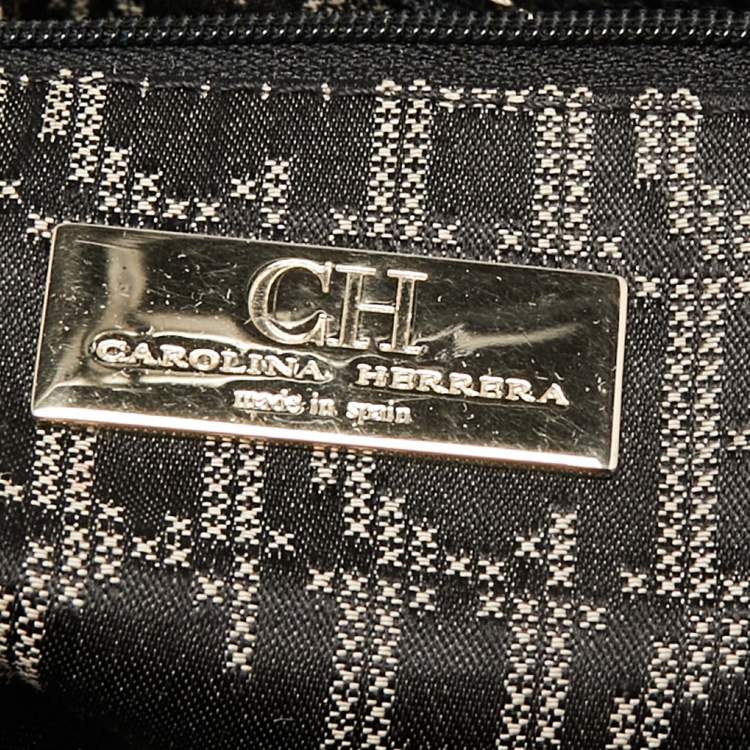 Pre Owned Carolina Herrera Black Leather Large Matteo Tote