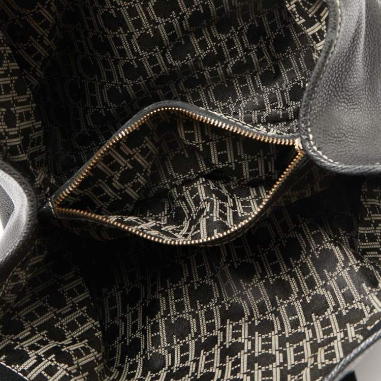 Pre Owned Carolina Herrera Black Leather Large Matteo Tote