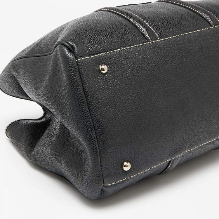 Pre Owned Carolina Herrera Black Leather Large Matteo Tote