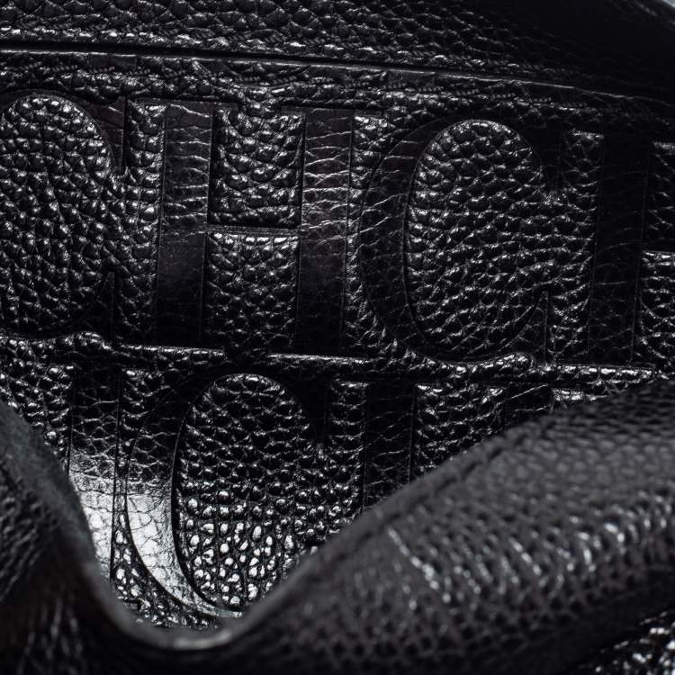 Pre Owned Carolina Herrera Black Leather Mini Minuetto Flap Top Handle Bag
