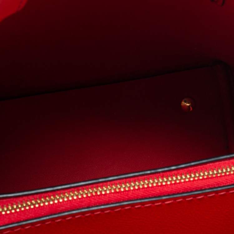 Pre Owned Carolina Herrera Black Monogram Embossed Leather Small Matryoshka Locked Tote