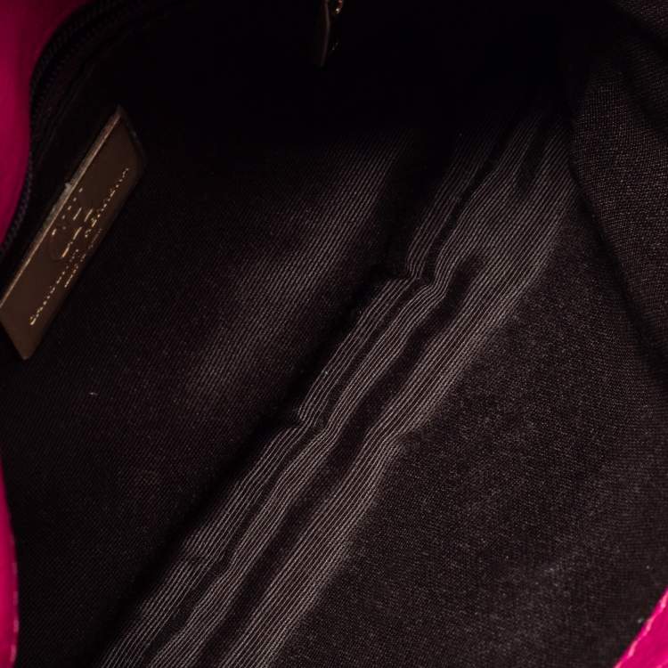 Pre Owned Carolina Herrera Fuchsia Monogram Leather Audrey Shoulder Bag