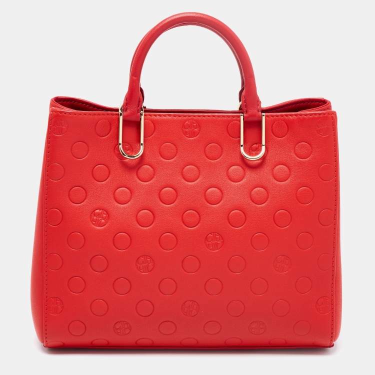 Pre Owned CH Carolina Herrera Red Leather Tote
