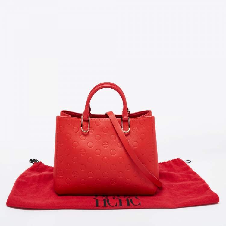 Pre Owned CH Carolina Herrera Red Leather Tote